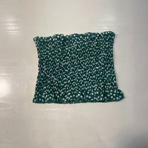 Green tube top with white flowers